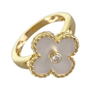 Van Cleef & Arpels Vintage Alhambra Yellow gold Shell diamond Ring